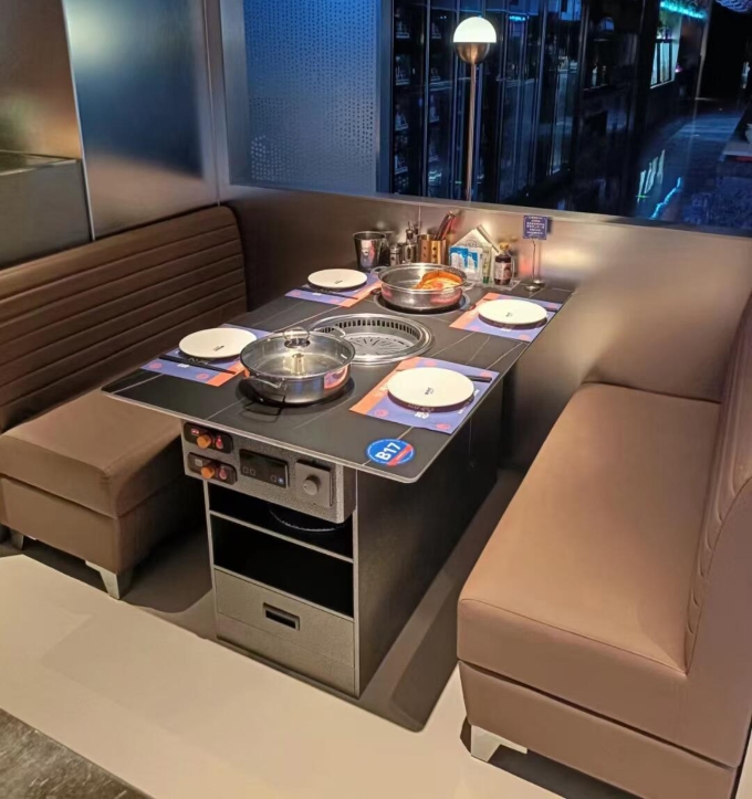 自助无烟火锅烤涮一体桌