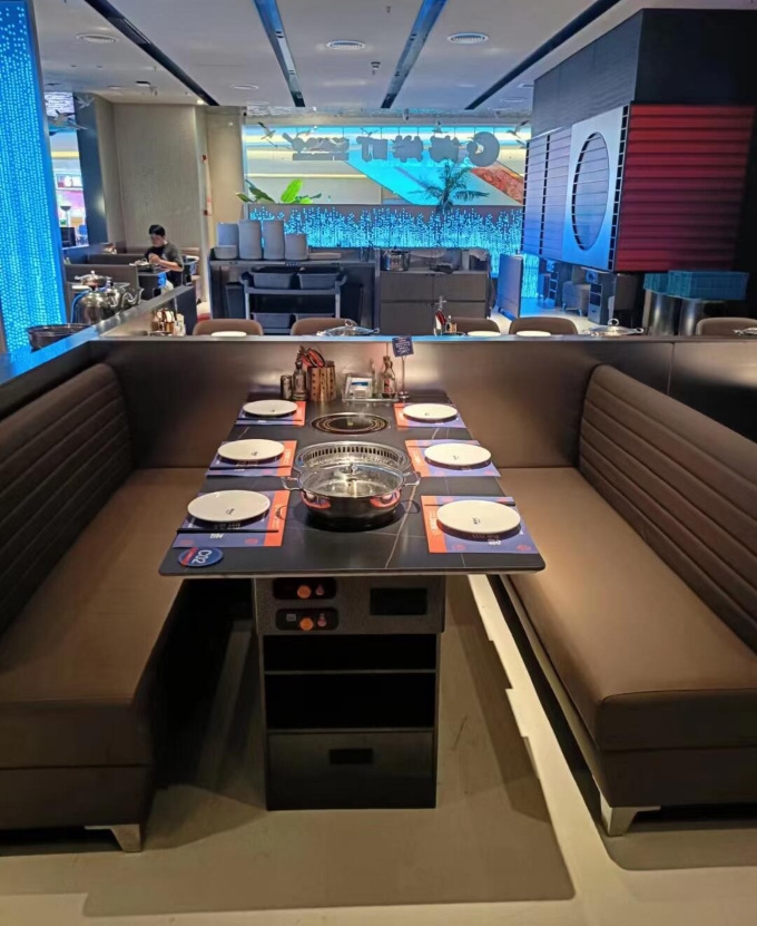 自助无烟火锅烤涮一体桌