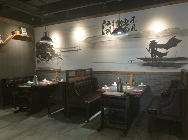 火锅店家具定制案例实拍图