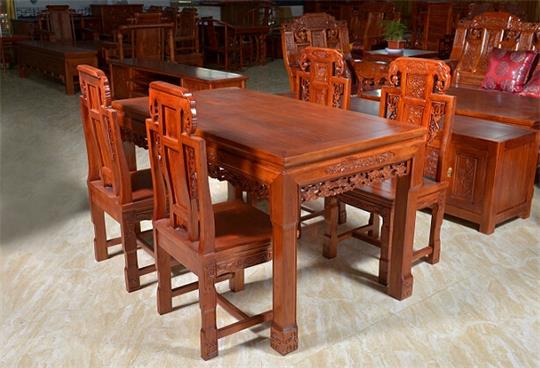 老榆木餐桌椅组合