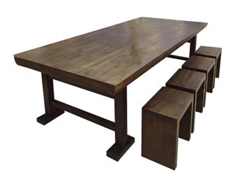 实木材质食堂餐桌椅