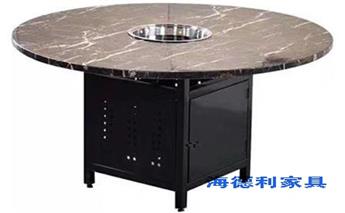 大理石下沉式火锅桌