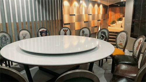 中餐厅大理石转盘餐桌椅