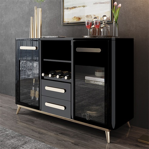 现代新中式时尚餐厅备餐柜不锈钢