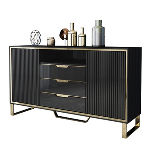 新中式轻奢创意餐厅备餐柜家具定制