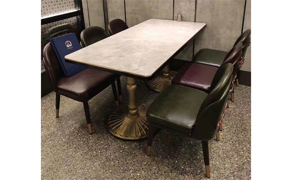 中式茶餐厅现代风格大理石茶餐桌_茶餐桌椅厂家定做