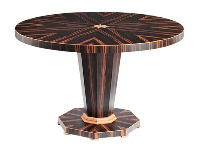 茶餐厅古典特色实木八边形桌脚餐桌
