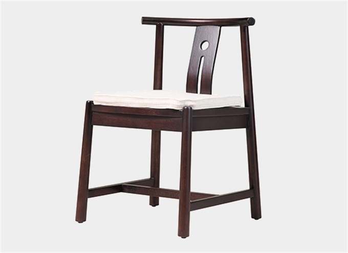 茶餐厅新中式木质靠背牛角椅子