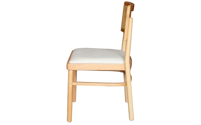 茶餐厅简约复古实木藤编餐椅