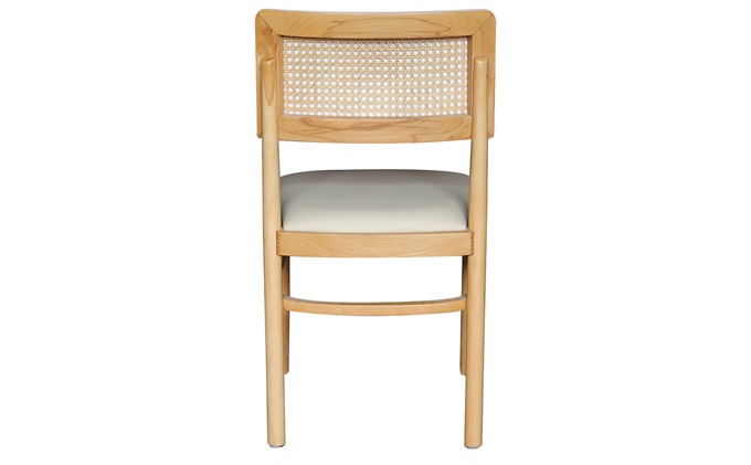 茶餐厅简约复古实木藤编餐椅