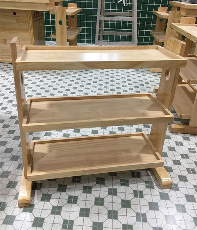 火锅店三层实木菜架