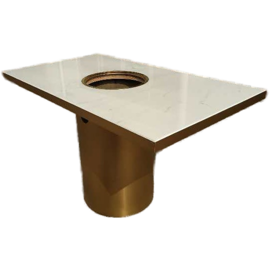 不锈钢轻奢大理石6人位电磁炉火锅桌