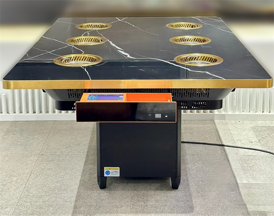 大理石火锅桌子6人位一人一锅无烟小火锅桌