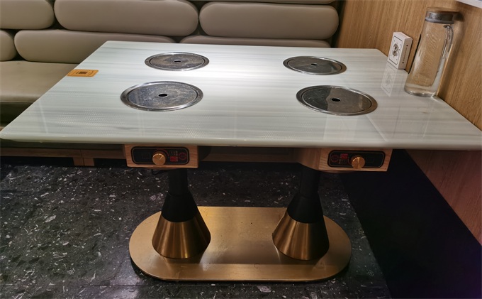四人小电磁炉火锅桌_大理石每人每锅火锅桌
