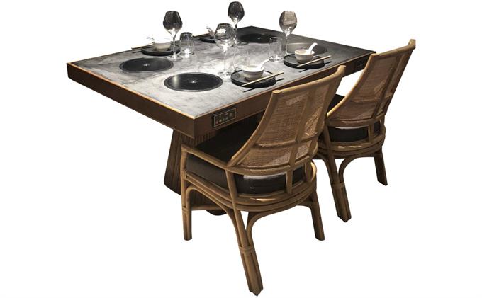 火锅店大理石轻奢每人每锅4人位小火锅桌