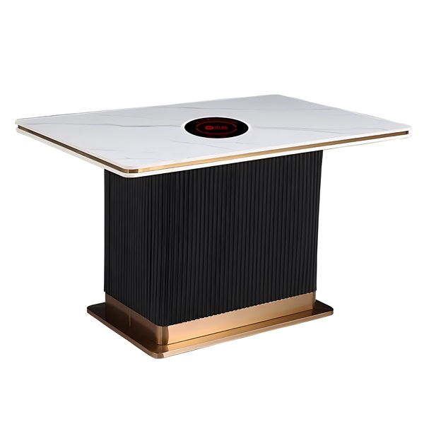 火锅店时尚轻奢大理石台面火锅桌