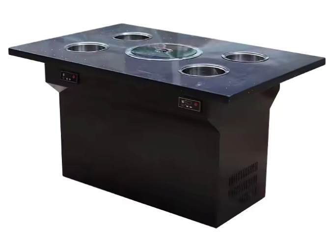 智能无烟净化一人一锅大理石烤涮一体火锅餐桌