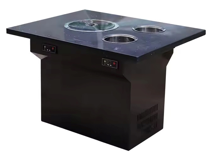 智能无烟净化一人一锅大理石烤涮一体火锅餐桌