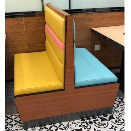 实木框架双面坐人软包卡座