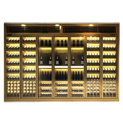 北欧风创意香槟金不锈钢酒柜_不锈钢酒柜专业定制