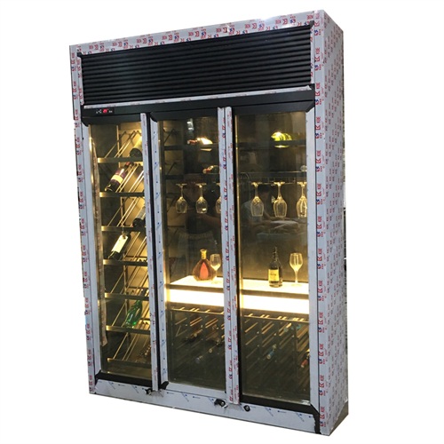 不锈钢香槟金恒温酒柜酒窖定制_不锈钢酒柜厂家