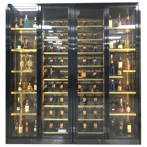 定制会所不锈钢金属恒温酒柜红酒窖_不锈钢酒柜厂家定制