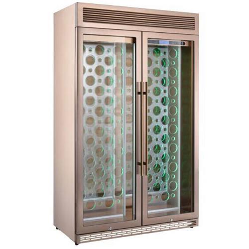 现代轻奢钛金不锈钢常温酒柜_不锈钢酒柜工厂