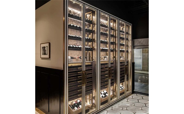 不锈钢常温酒柜_星级酒店玫瑰金不锈钢恒温酒柜