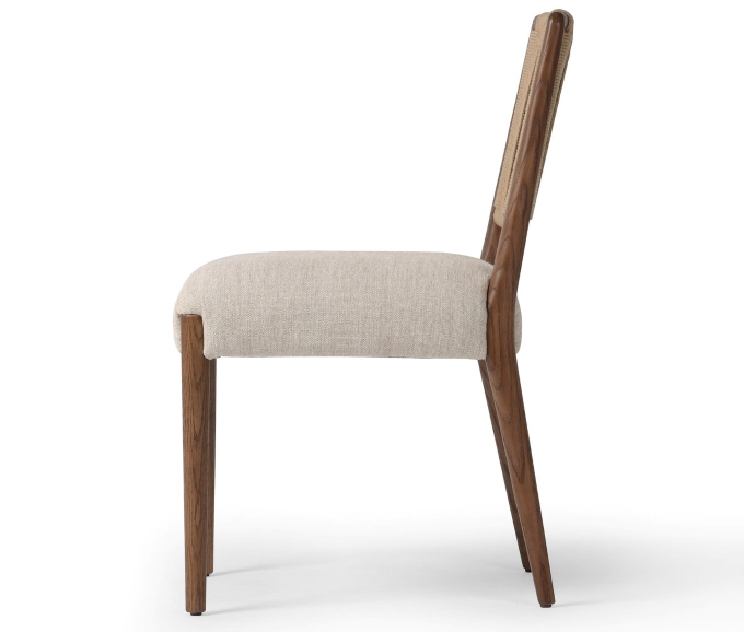 咖啡厅软包座垫麻绳靠背实木餐椅