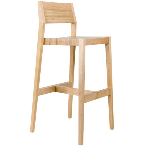 日式极简咖啡馆实木吧台椅子