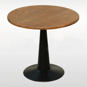 老榆木铁艺圆咖啡桌_实木圆形咖啡餐桌