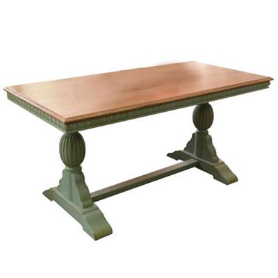 咖啡厅全实木餐桌 欧式田园地中海咖啡桌子