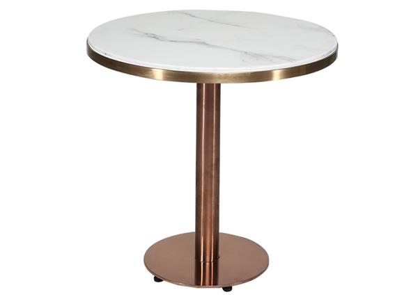 简约现代北欧大理石面圆桌不锈钢休闲咖啡厅桌子