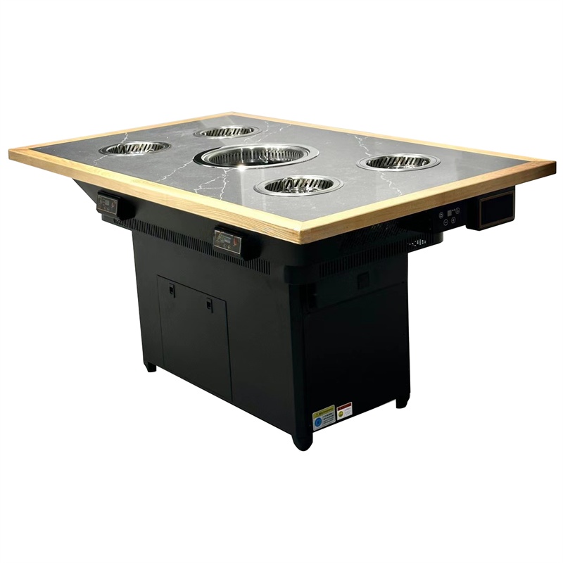 自助火锅烤肉店一人一锅无烟净化小火锅烤肉一体桌