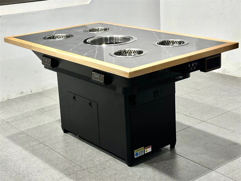 自助火锅烤肉店一人一锅无烟净化小火锅烤肉一体桌