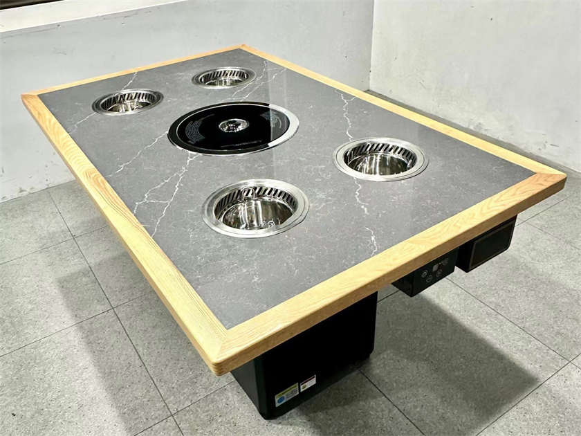 自助火锅烤肉店一人一锅无烟净化小火锅烤肉一体桌