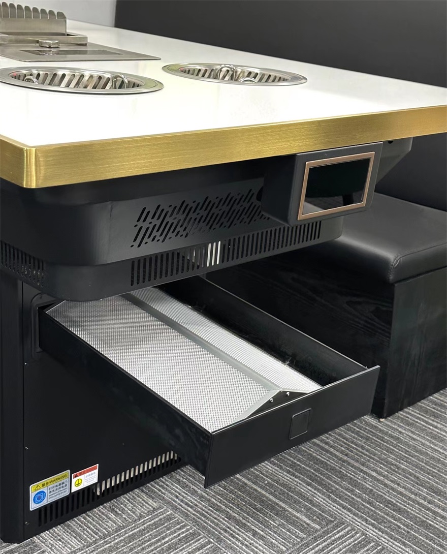 自助无烟烤串火锅一体桌_涮烤一体无烟小火锅桌