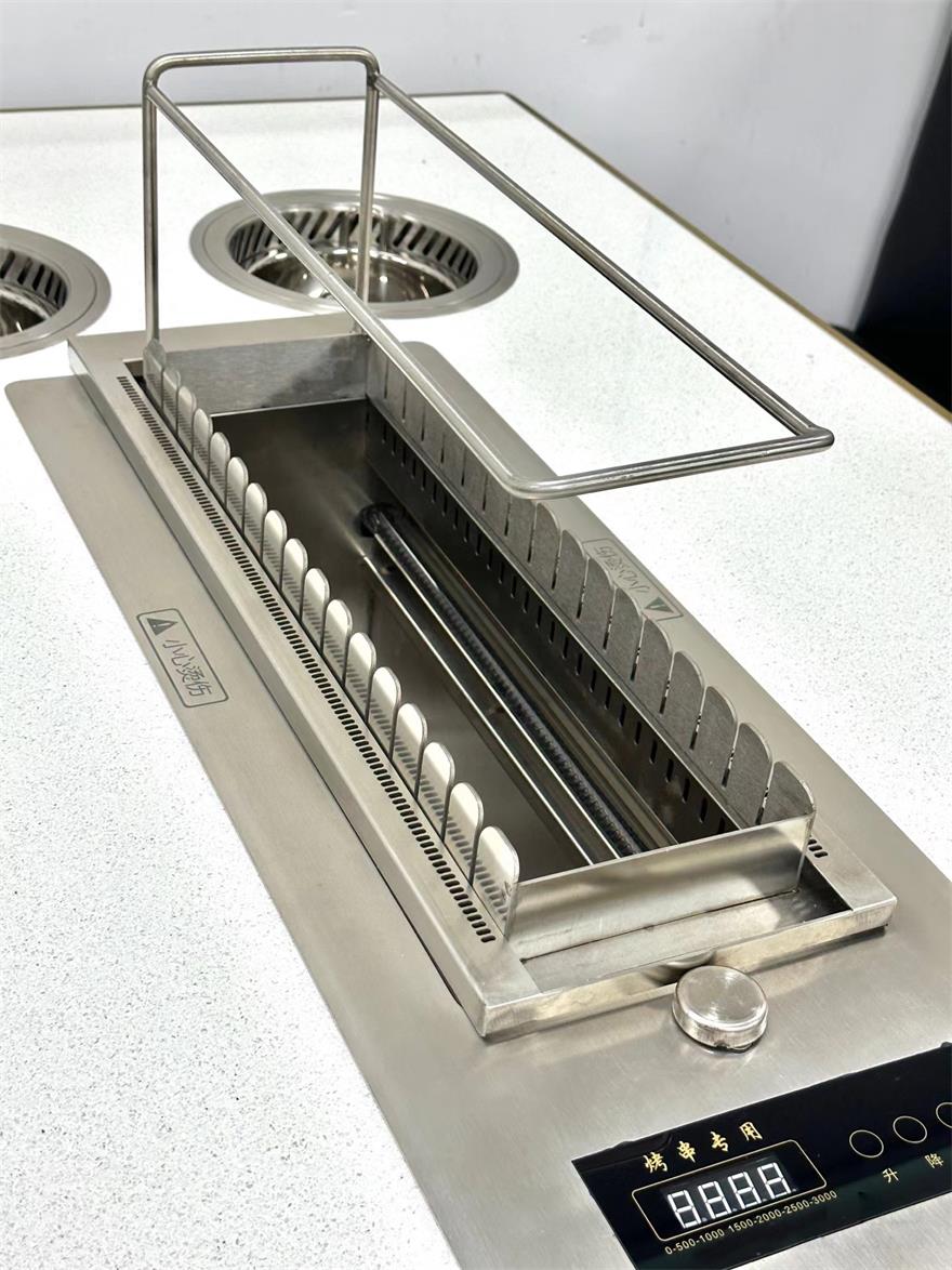 自助无烟烤串火锅一体桌_涮烤一体无烟小火锅桌