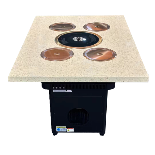 自助火锅烤肉店大理石无烟火锅烤肉一体桌