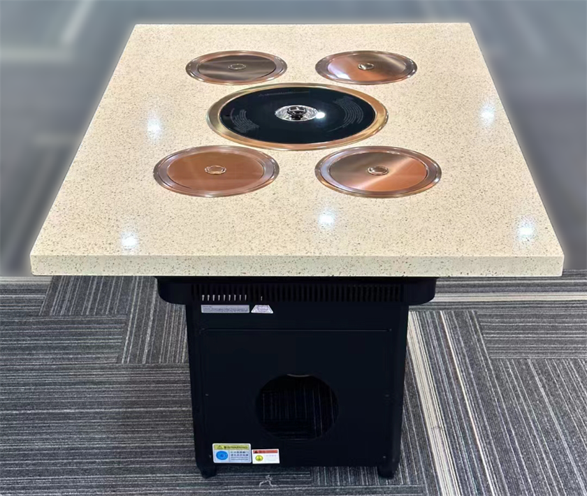 自助火锅烤肉店大理石无烟火锅烤肉一体桌