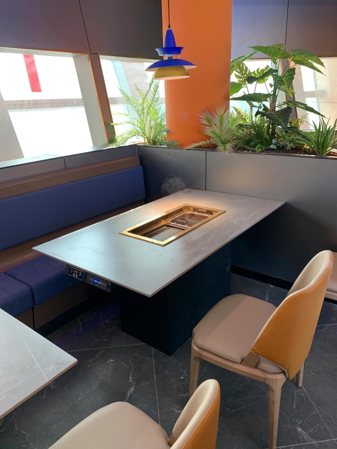 智能无烟净化火锅烧烤涮烤一体桌