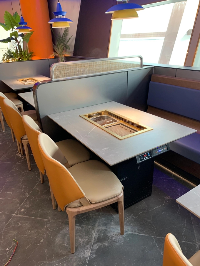 智能无烟净化火锅烧烤涮烤一体桌