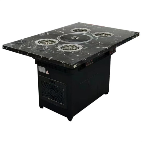 4人位自助小火锅+中间烤肉无烟烤涮一体餐桌