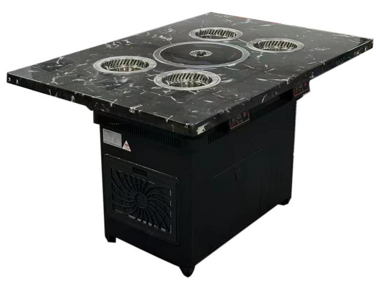 自助火锅烤肉餐厅4人位小火锅无烟烤涮一体餐桌