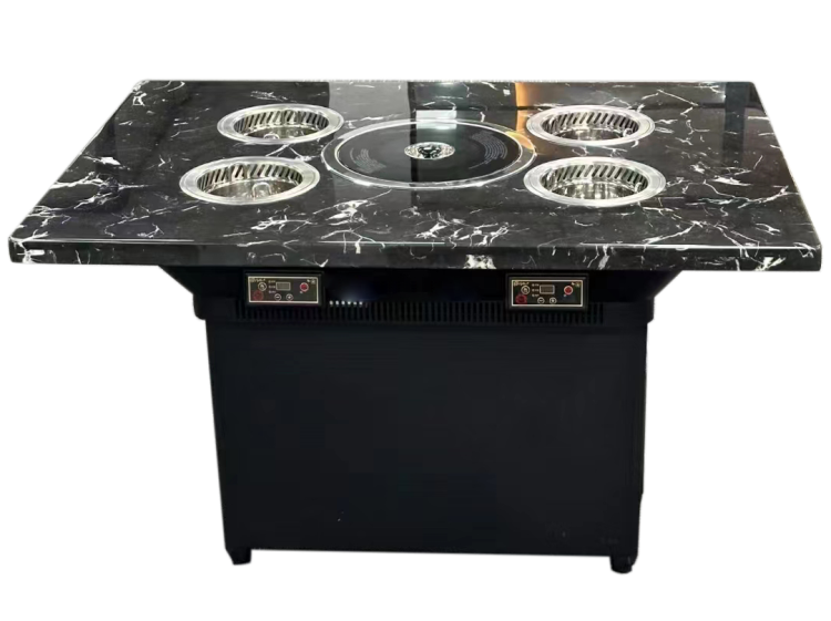 自助火锅烤肉餐厅4人位小火锅无烟烤涮一体餐桌