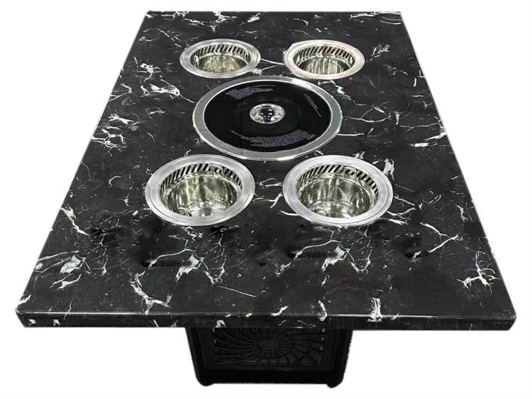 自助火锅烤肉餐厅4人位小火锅无烟烤涮一体餐桌