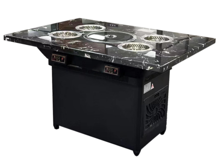 自助火锅烤肉餐厅4人位小火锅无烟烤涮一体餐桌