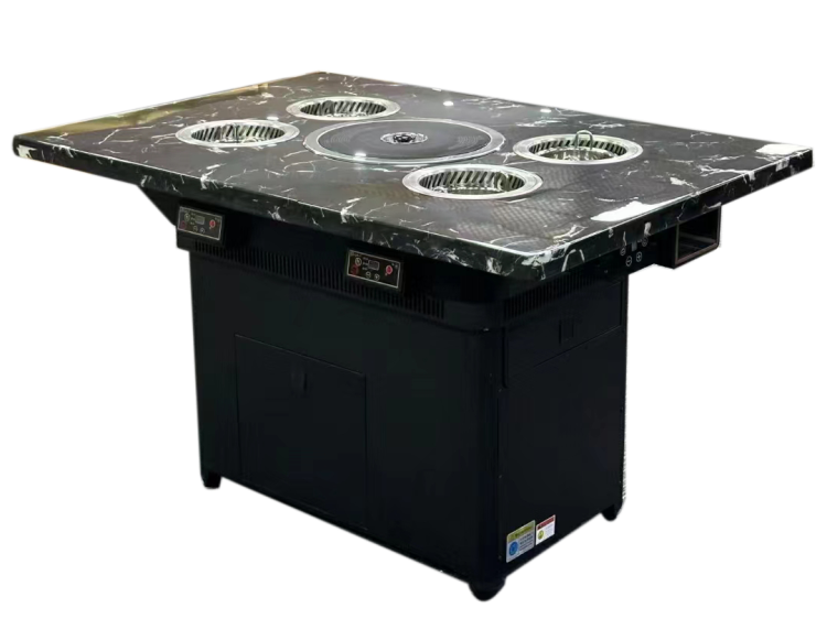 自助火锅烤肉餐厅4人位小火锅无烟烤涮一体餐桌