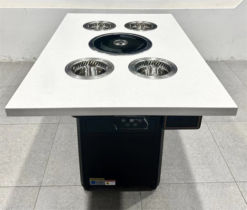 自助火锅烤肉餐厅一人一锅无烟净化火锅烤肉一体桌