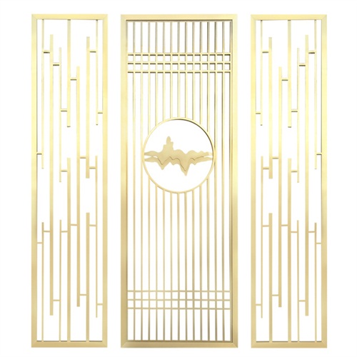 现代轻奢不锈钢屏风隔断装饰_不锈钢屏风生产加工厂